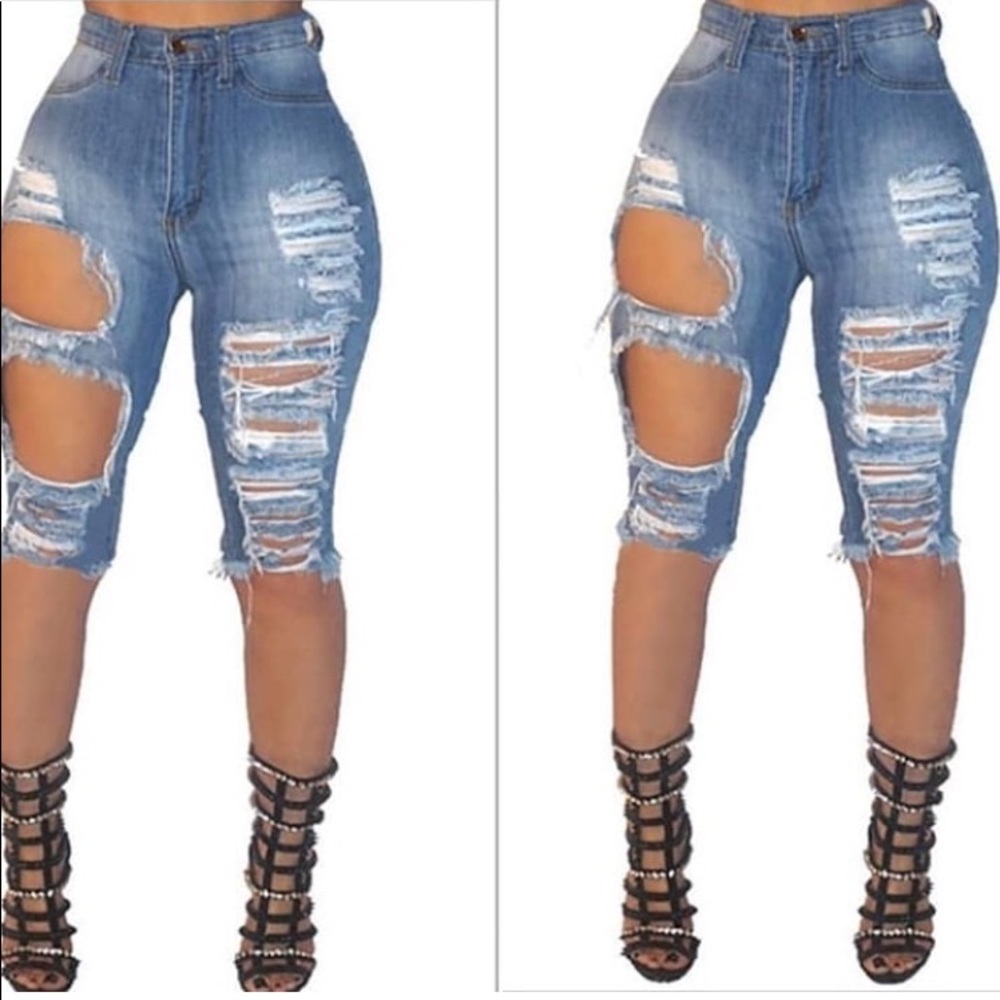 Brand new ripped jean shorts